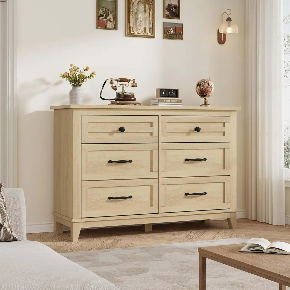 HobbyLane Wooden Dresser With Spacious Storage Drawers