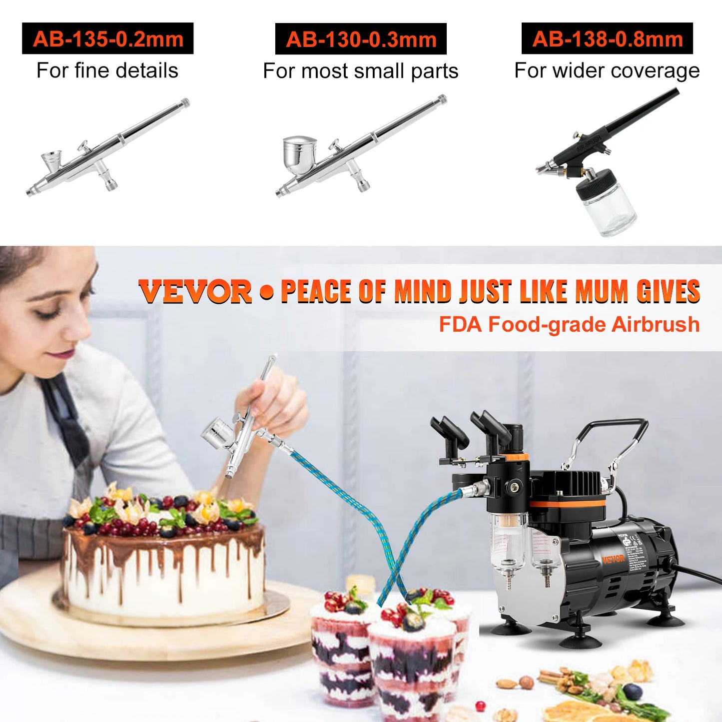 SucceBuy Dual-Action Airbrush 120W Spray Gun Painting Set