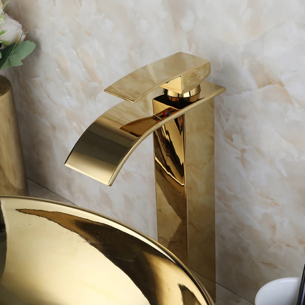 KEMAIDI Luxury Oval Ceramic Vessel Sink With Faucet Set
