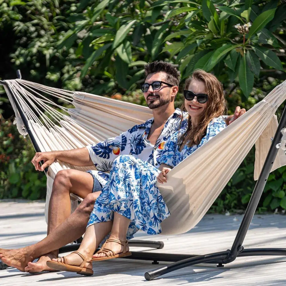 Lazy Daze Portable Hammock with Stand, ree Standing Hammocks or Indoor Outdoor Patio Yard, Has a Carrying Bag and Pillow, 9t Ste