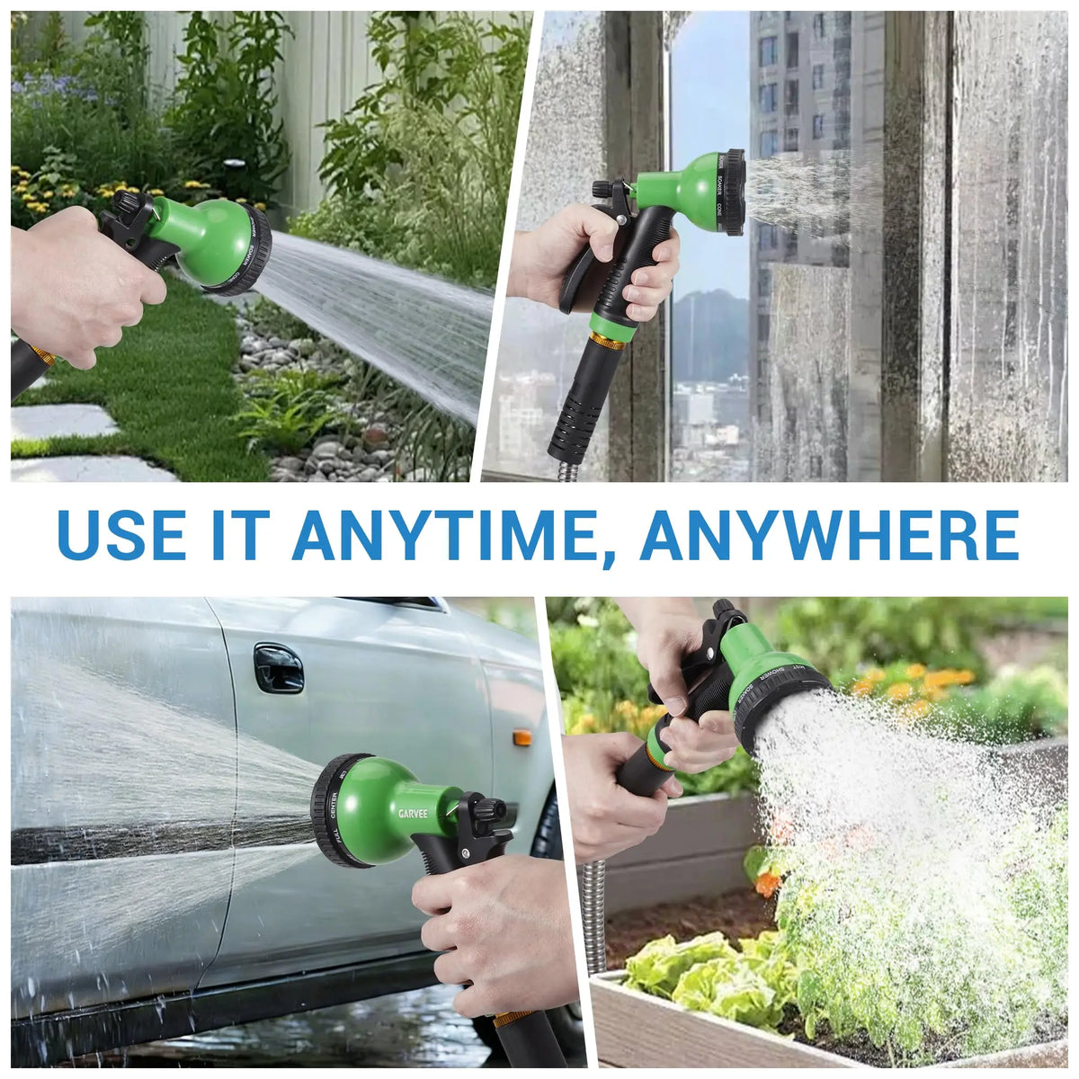 HiMISS Stainless Steel Garden Hose With Brass Connectors and Nozzle