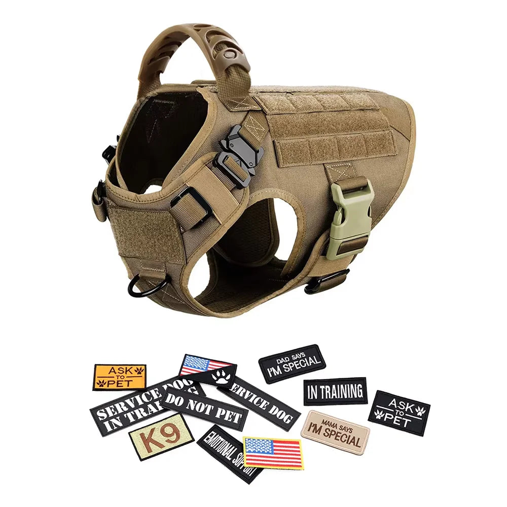 PetraVel Tactical Dog Vest Harness Set With Quick Release Buckle