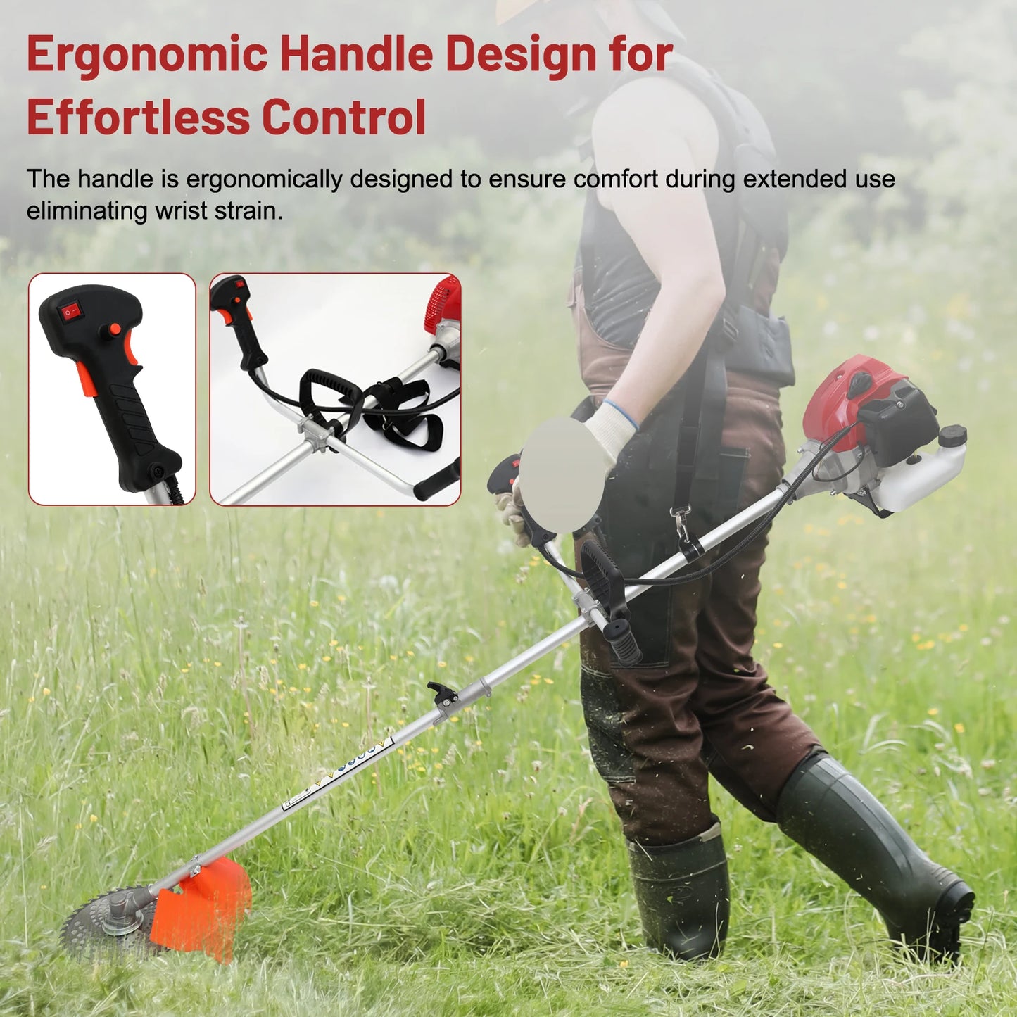 Gas Powered 4-In-1 Weed Wacker And Trimmer Tool For Lawns