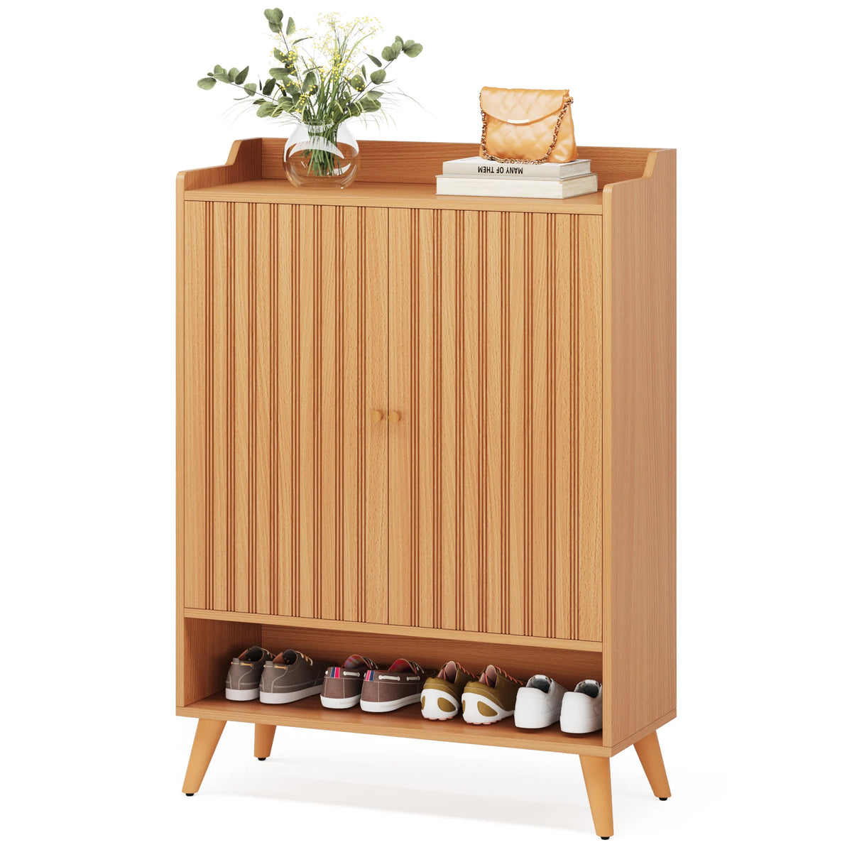 Tribesigns Modern Wood Shoe Cabinet Storage Rack For Bedroom Hallway