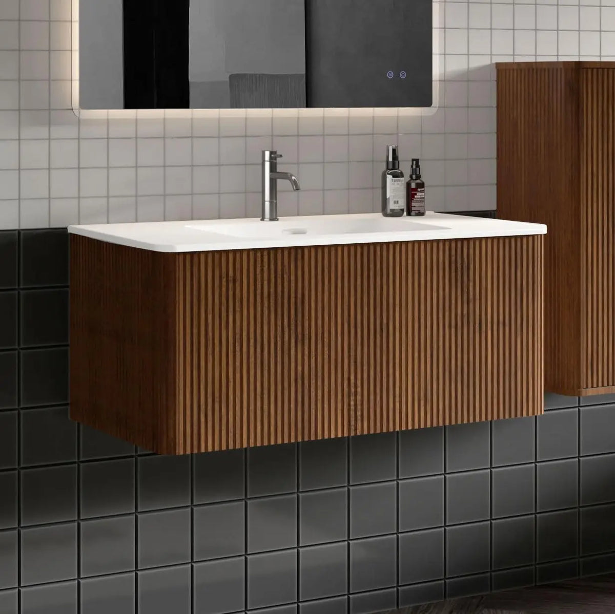 Custom Modern Floating Bathroom Vanity With Sink And Soft Close