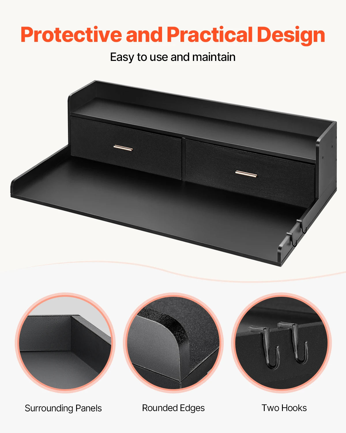 SucceBuy Corner Washer Dryer Countertop With Shelf