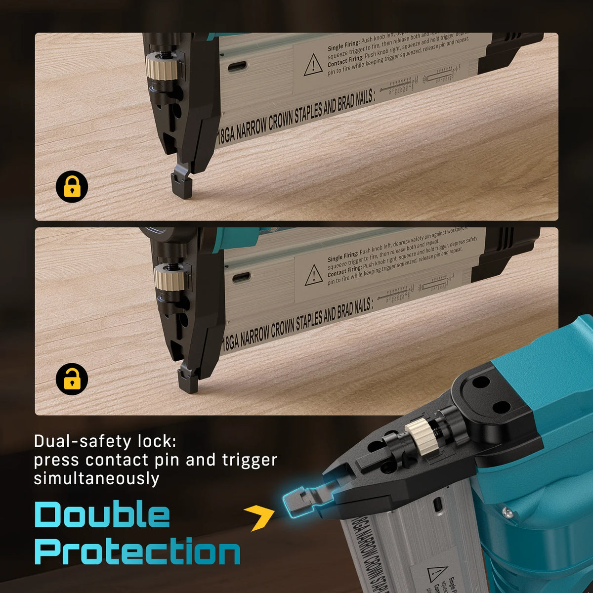 Seesii Cordless Electric Brad Nail Gun With Rechargeable Battery