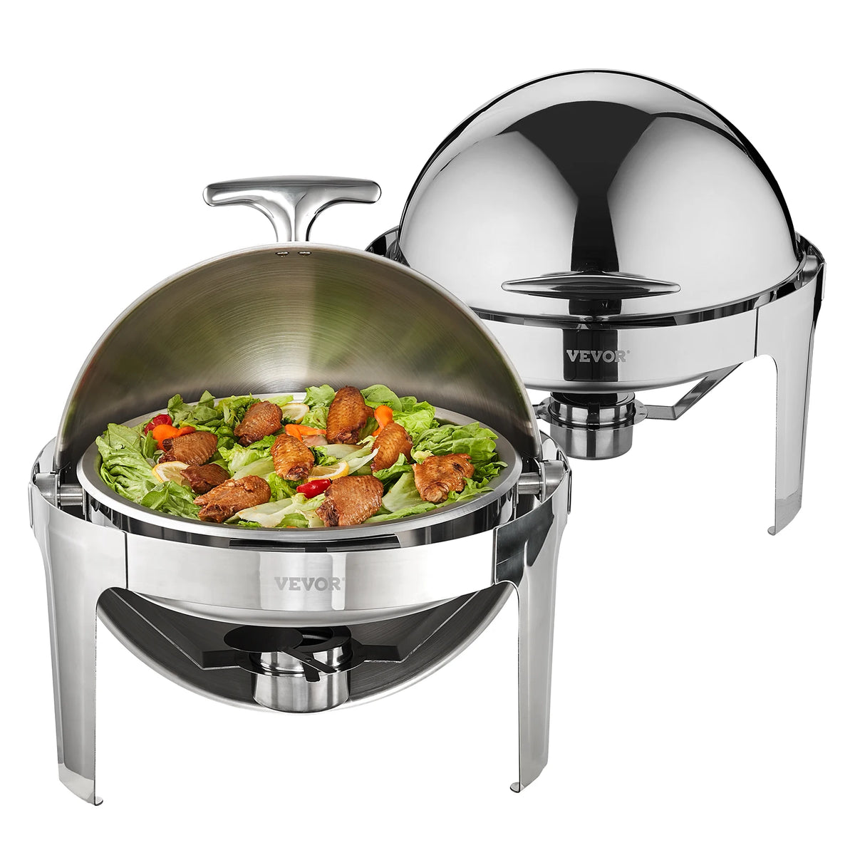 SucceBuy Stainless Steel Roll Top Chafing Dish Buffet Set