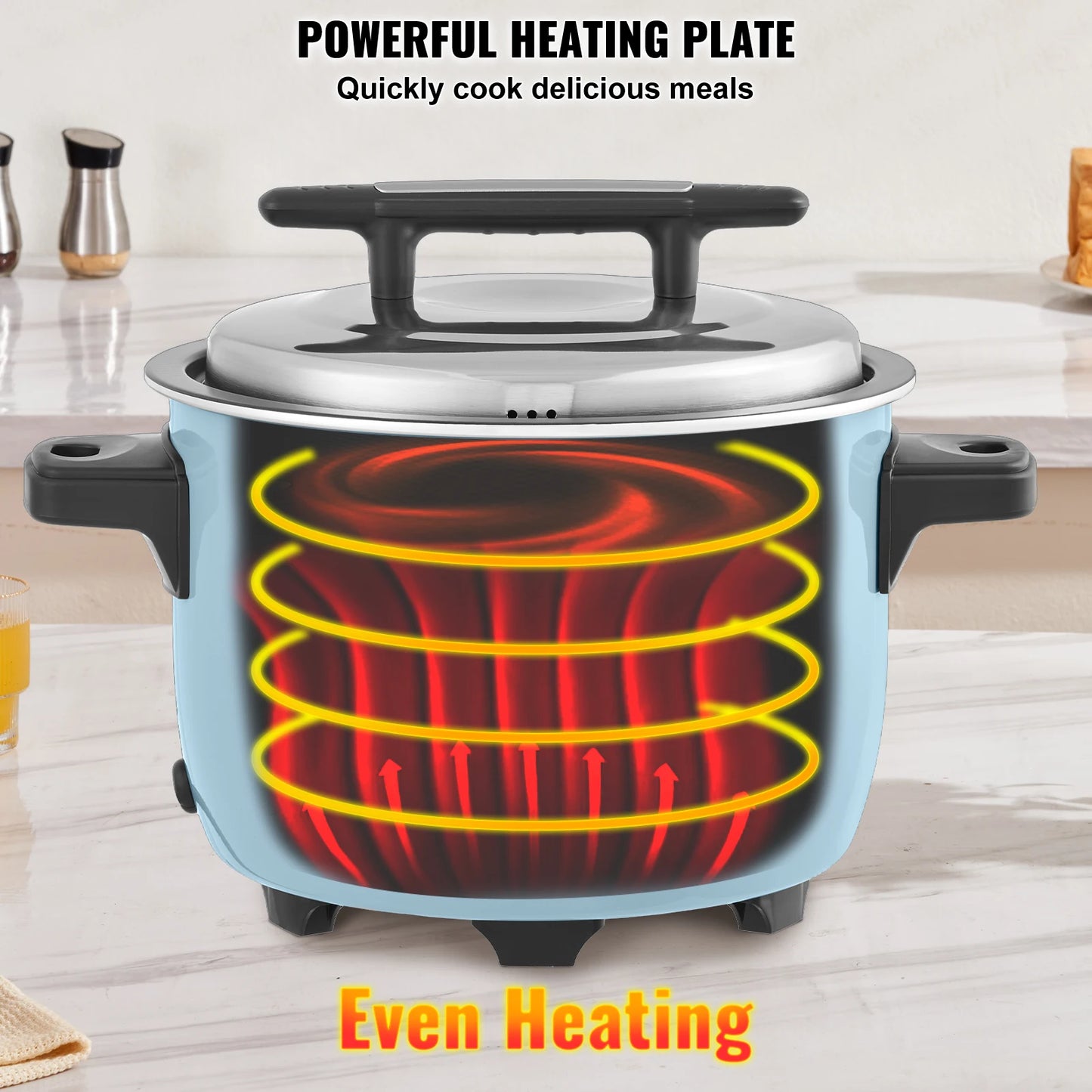 VEVOR Commercial Rice Cooker With Aluminum Nonstick Inner Pot Keep Warm