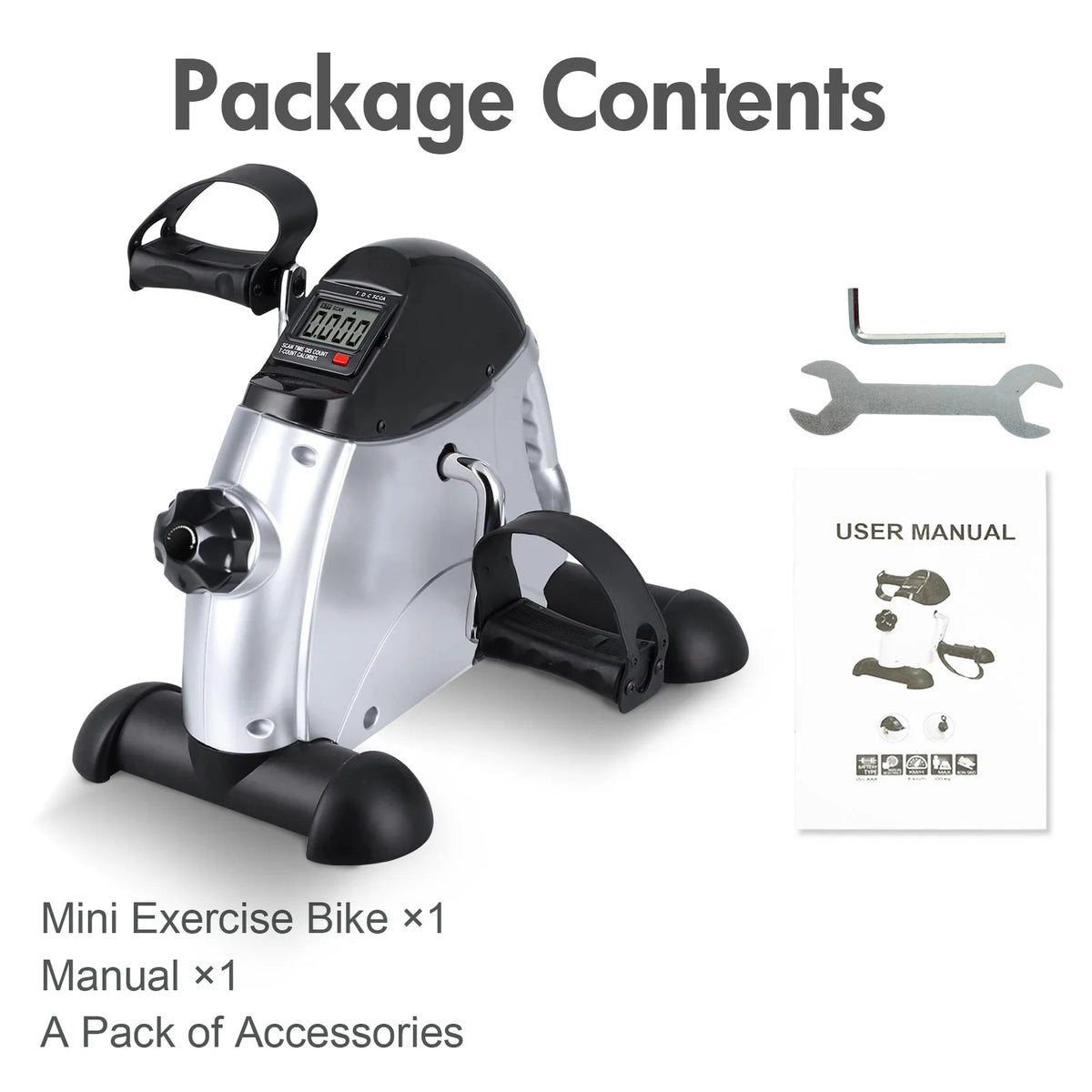 Mini Under Desk Pedal Exerciser Bike With Digital Display