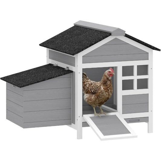 Outdoor Weatherproof Wooden Chicken Coop With Nesting Box And Tray