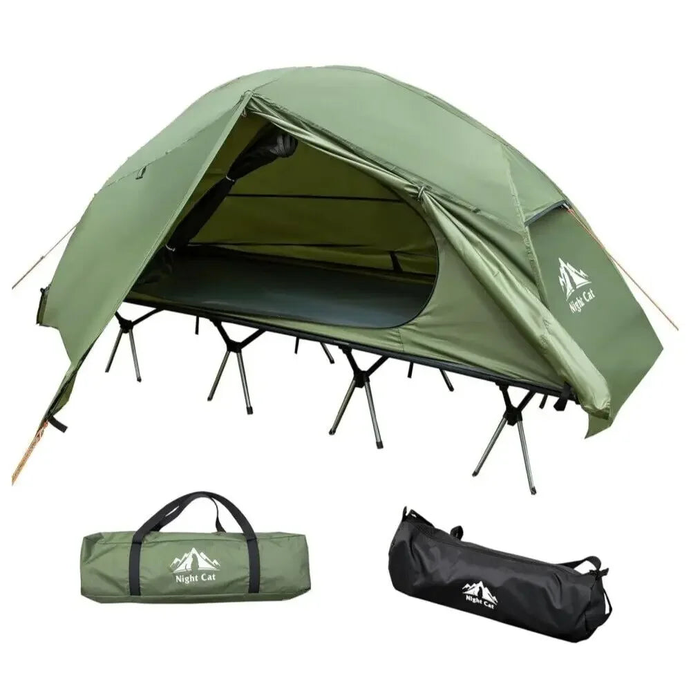 Night Cat One Person Waterproof Off Ground Camping Cot Tent