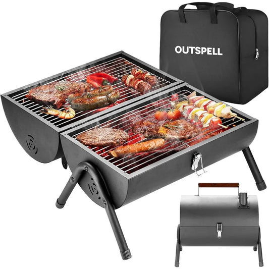 XIUWO Compact Foldable Charcoal Grill Outdoor BBQ Stove