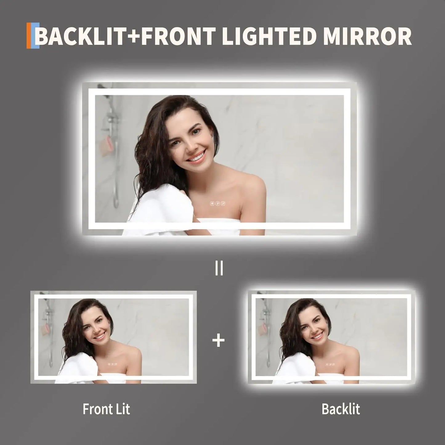 TWISTER.CK LED Bathroom Mirror With Memory And Dimmable Backlit