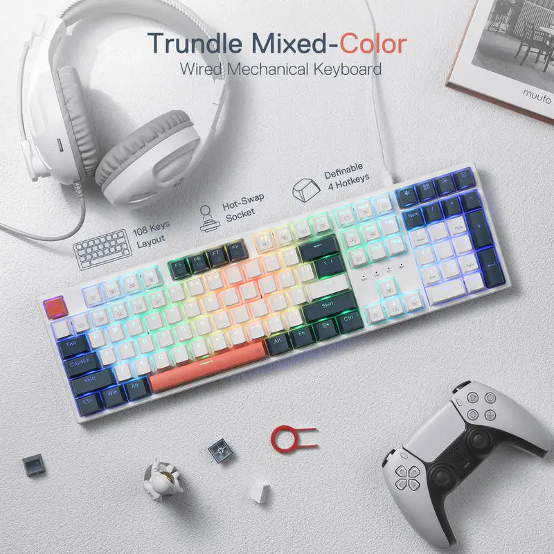 Redragon RGB Wired Mechanical Gaming Keyboard With Four Extra Hotkeys