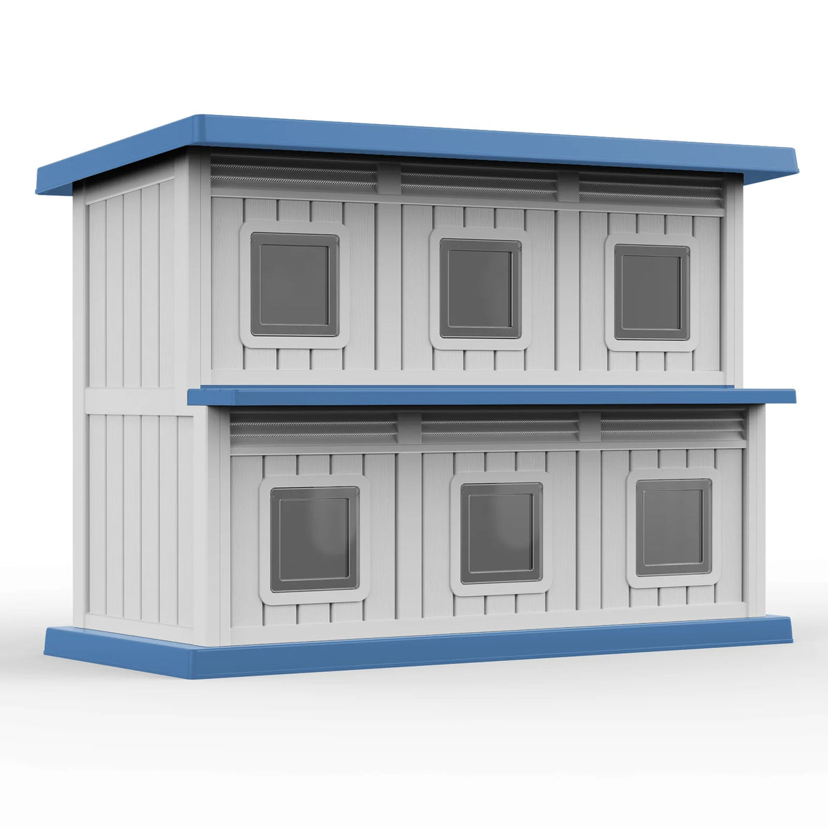 Weatherproof Two Tier Resin Cat House For Indoor Outdoor Use
