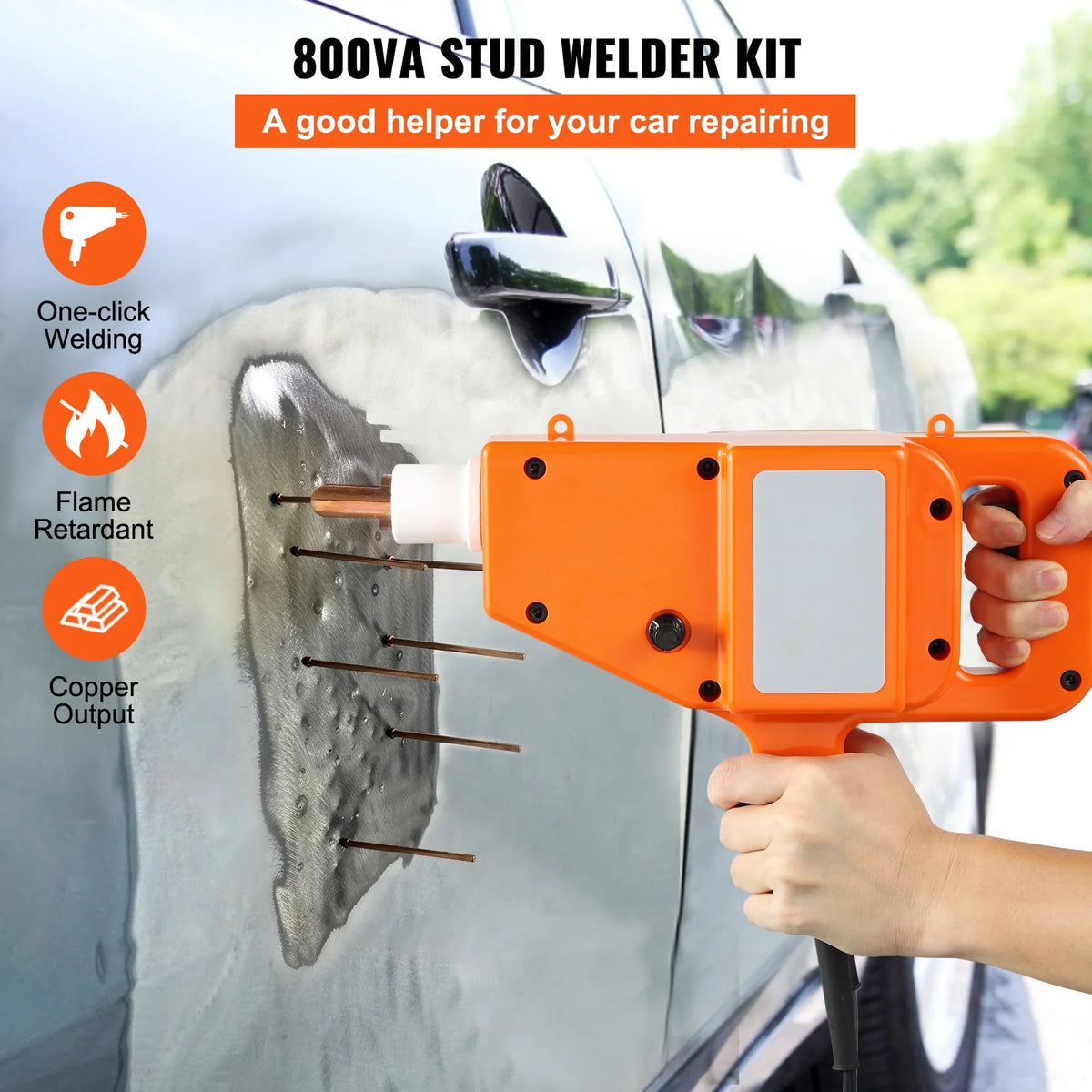 Handheld 800VA Stud Welder Dent Puller Auto Body Repair Kit