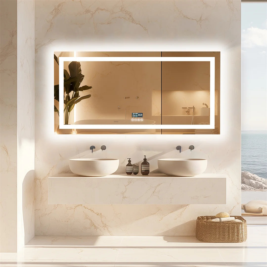 LUVODI Bluetooth LED Bathroom Mirror With Defogger And Speaker