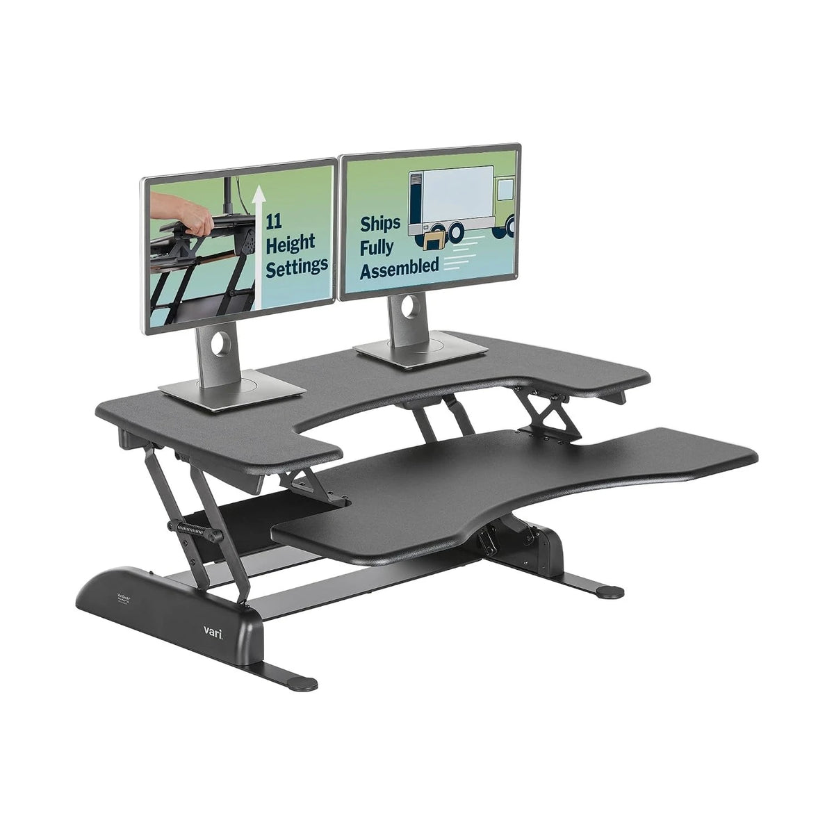Adjustable Sit Stand Desk Converter With Multiple Height Settings
