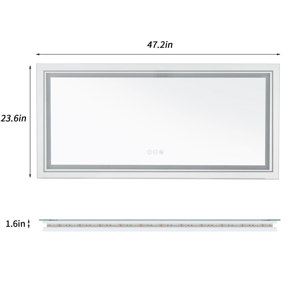 Wisfor Led Bathroom Mirror Featuring Anti Fog And Dimmable Lights