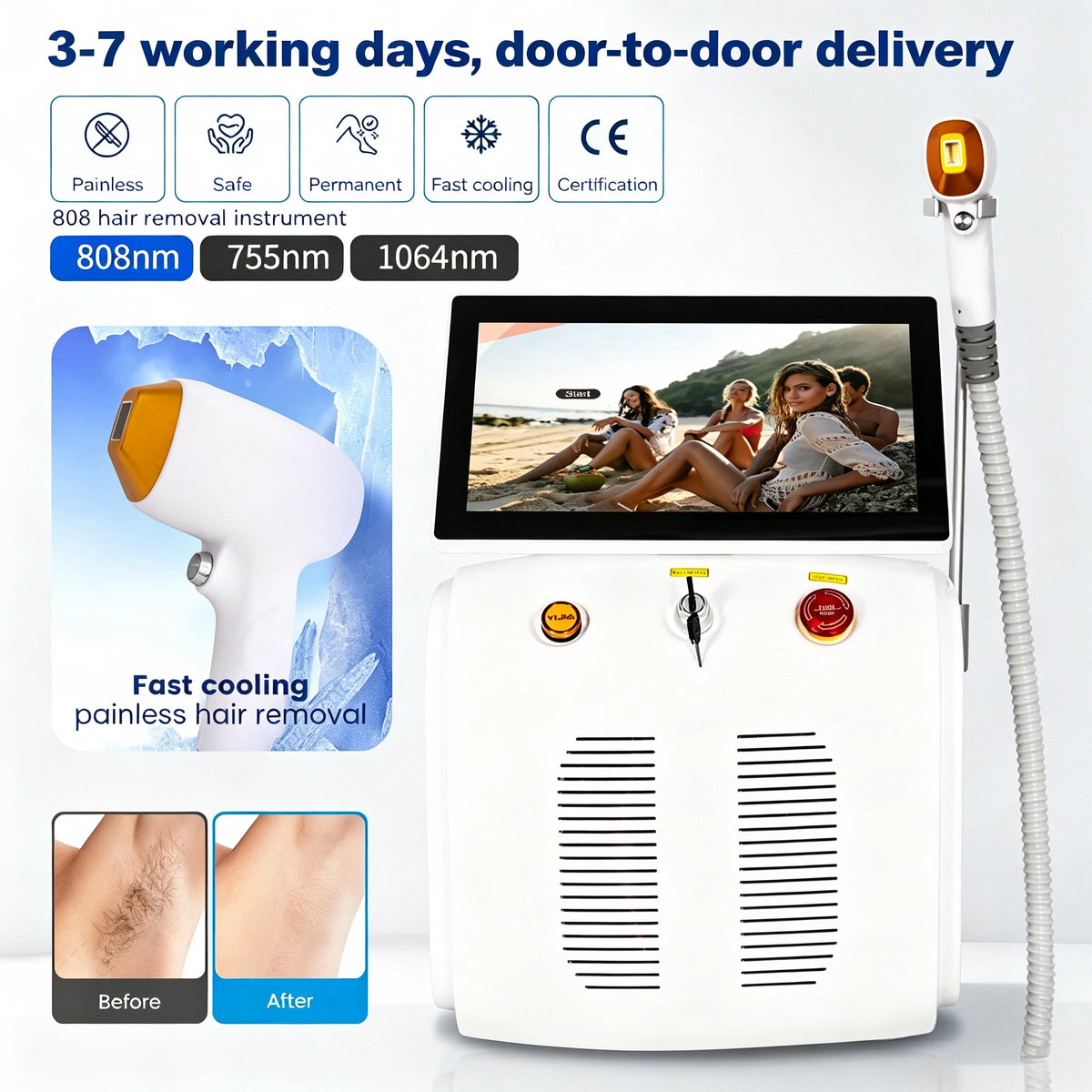 Myoslim 808Nm Diode Laser Hair Removal Ice Cold 5000W