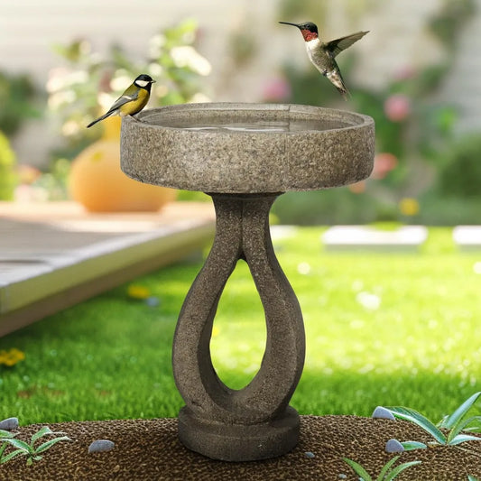 Modern Concrete Bird Bath Garden Outdoor Decor Statue