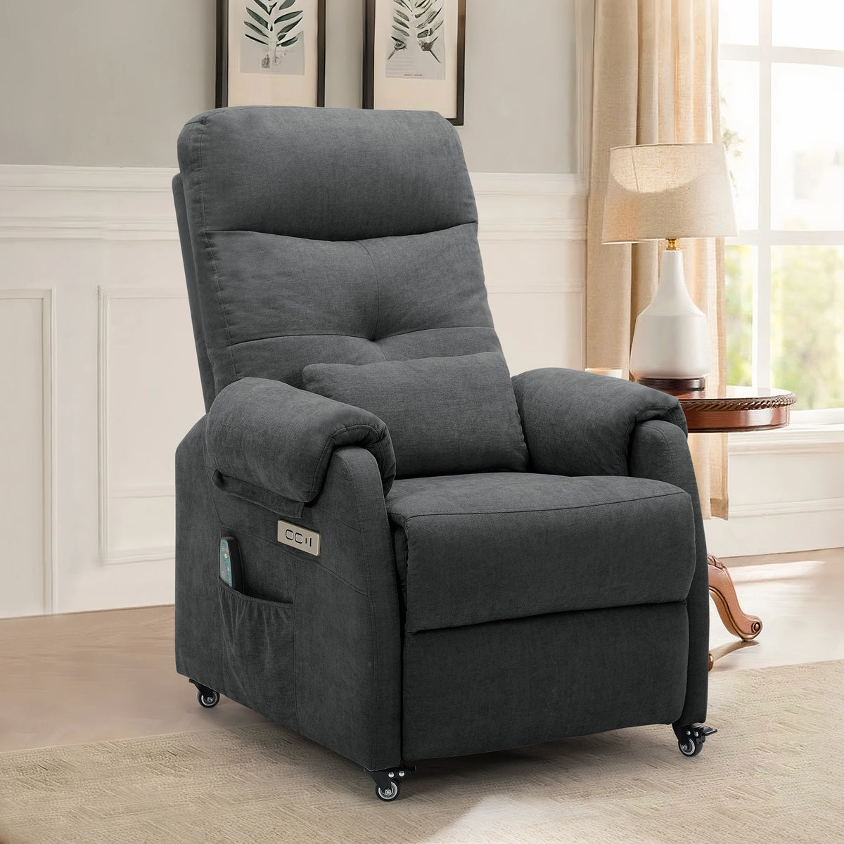 Korser Power Recliner Chair With Wheels And USB Port