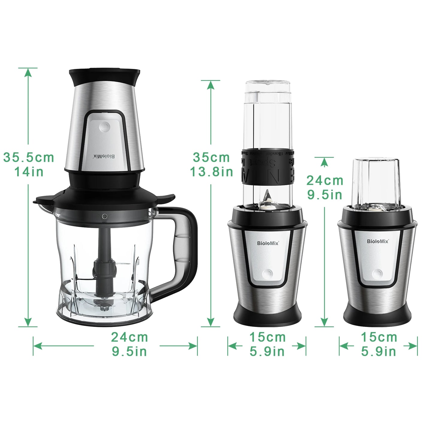 Biolomix 3 in 1 Multifunctional Food Processor 700W Portable Blender