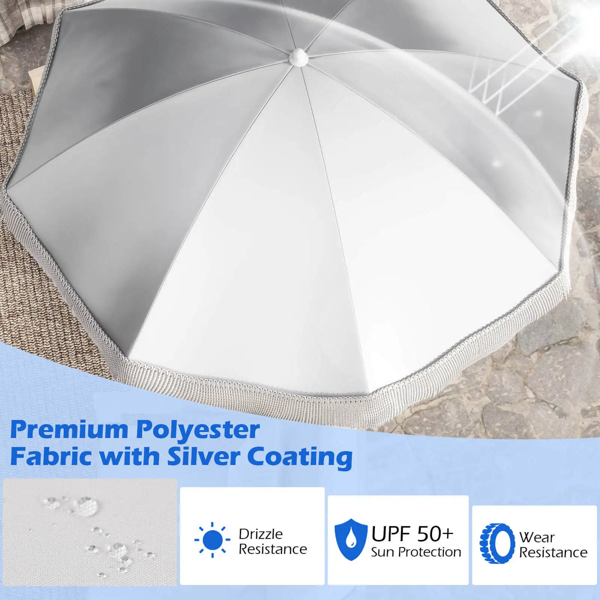 HOMASIS Patio Umbrella With Carrying Bag And Push Button Tilt