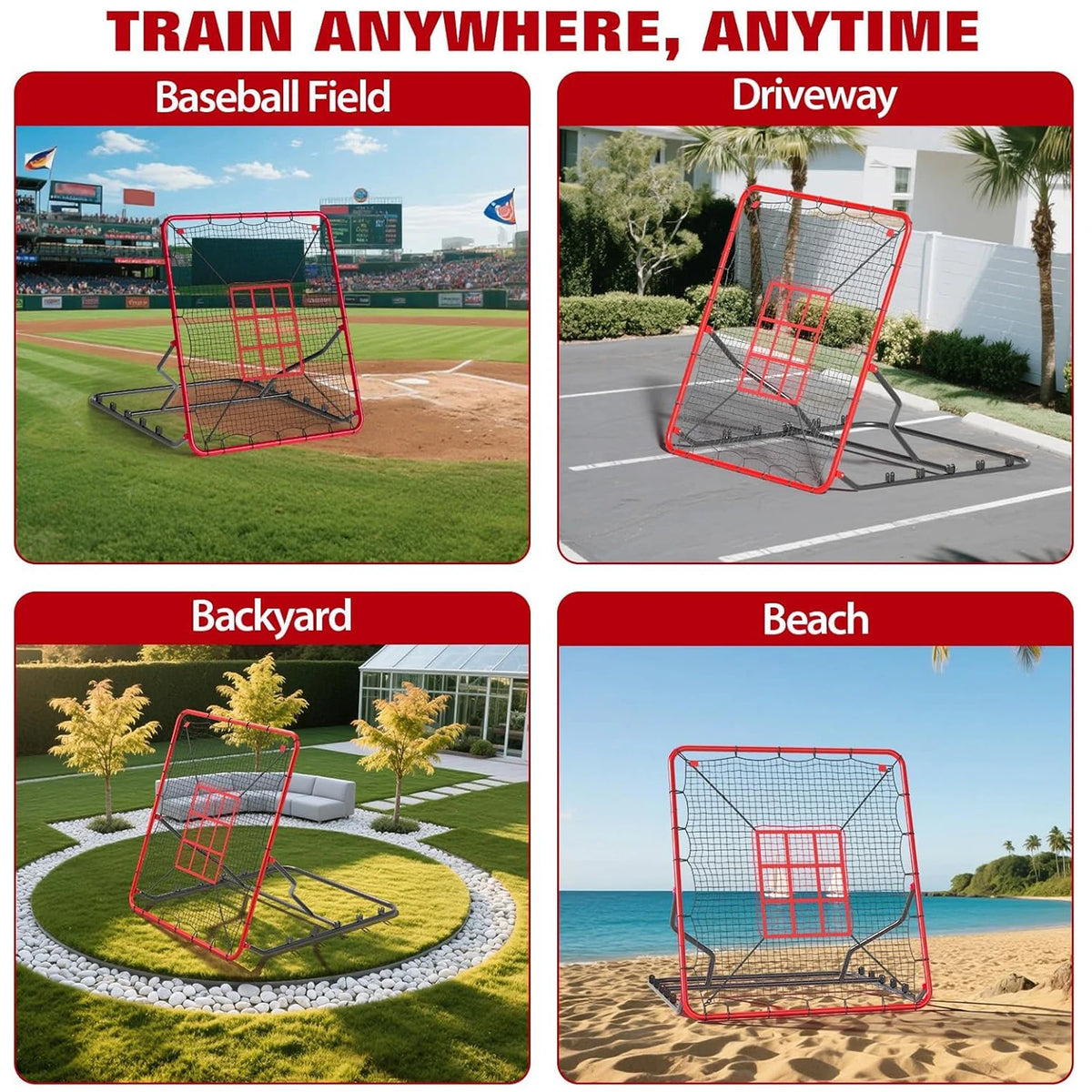 Himiss Adjustable Multisport Pitching Rebounder Net