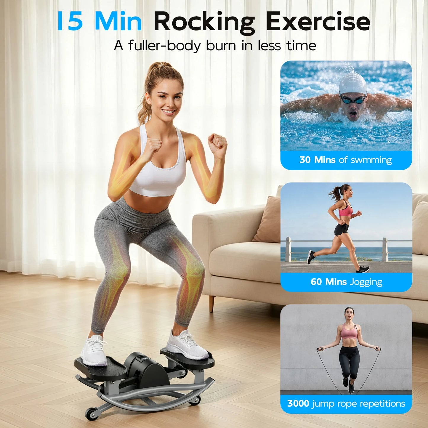 Swing Stepper Machine With Digital Display For Full Body Workout