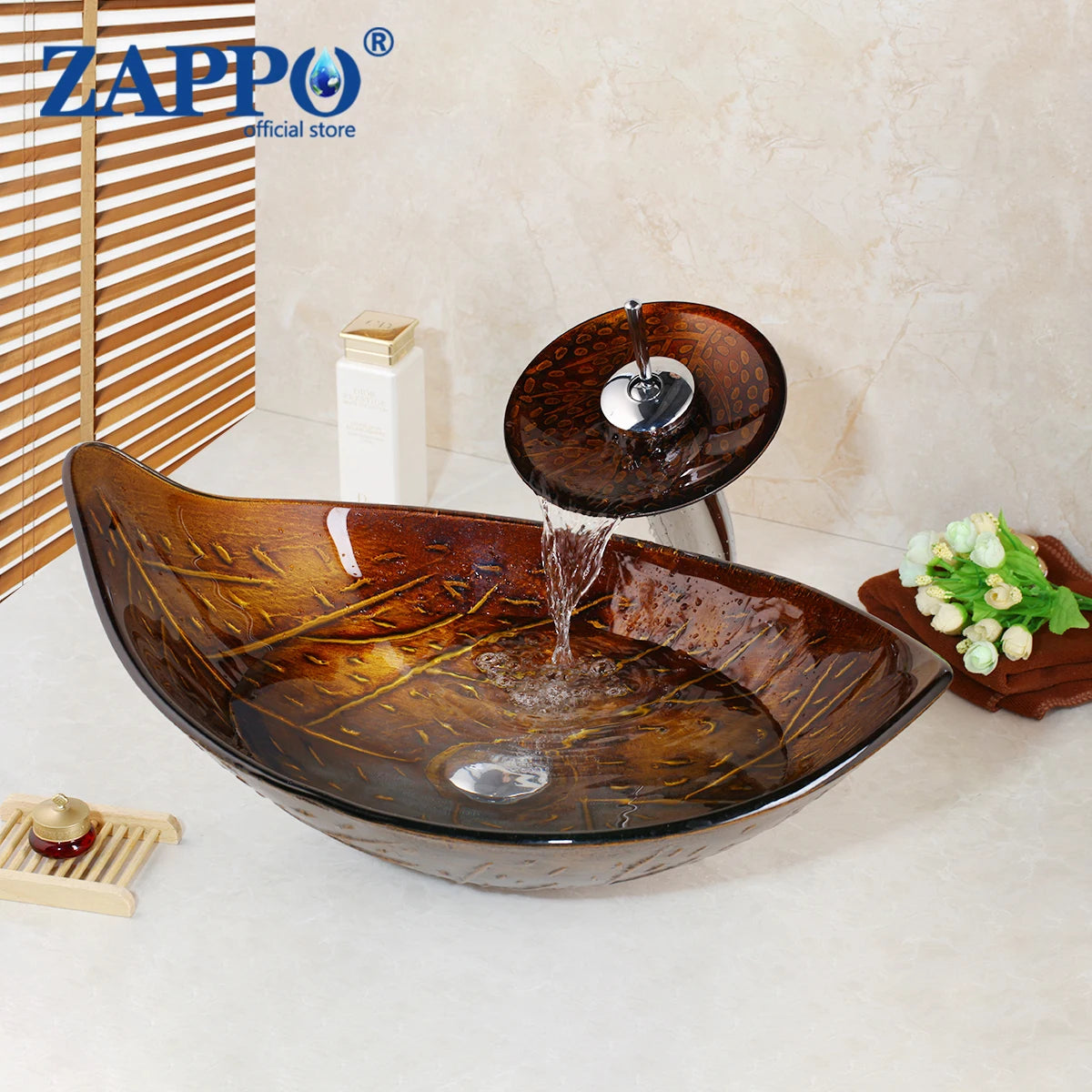 Torayvino Bathroom Vessel Sink With Tempered Glass Bowl And Faucet
