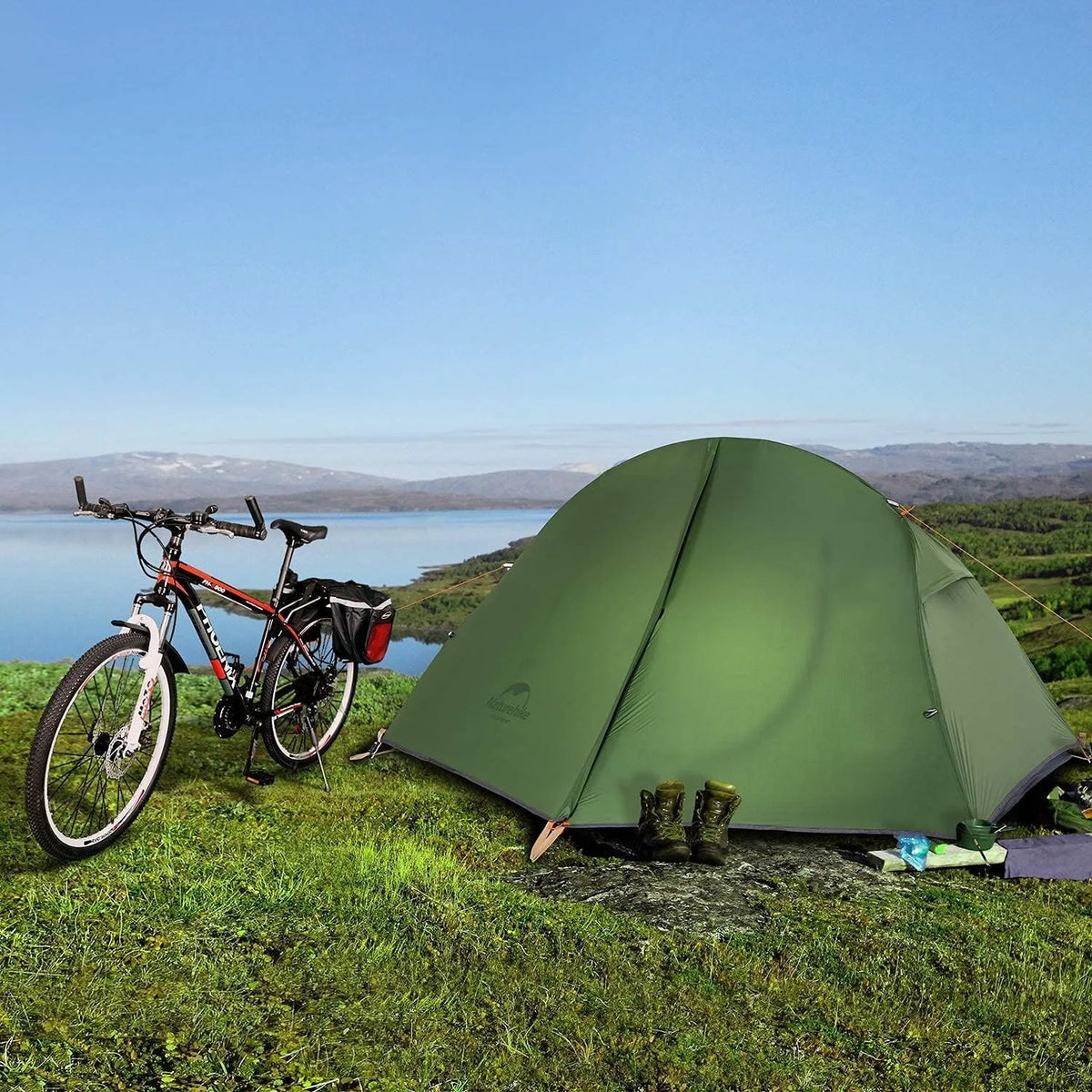 Naturehike Cycling Tent 1 Person Portable Ultralight Backpacking Trekking Tent Waterproof Double Layer Camping Tent