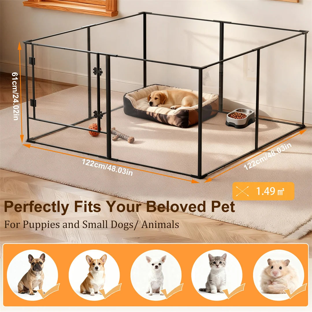 BINGOPAW 8 Panel Acrylic Dog Playpen Indoor Exercise