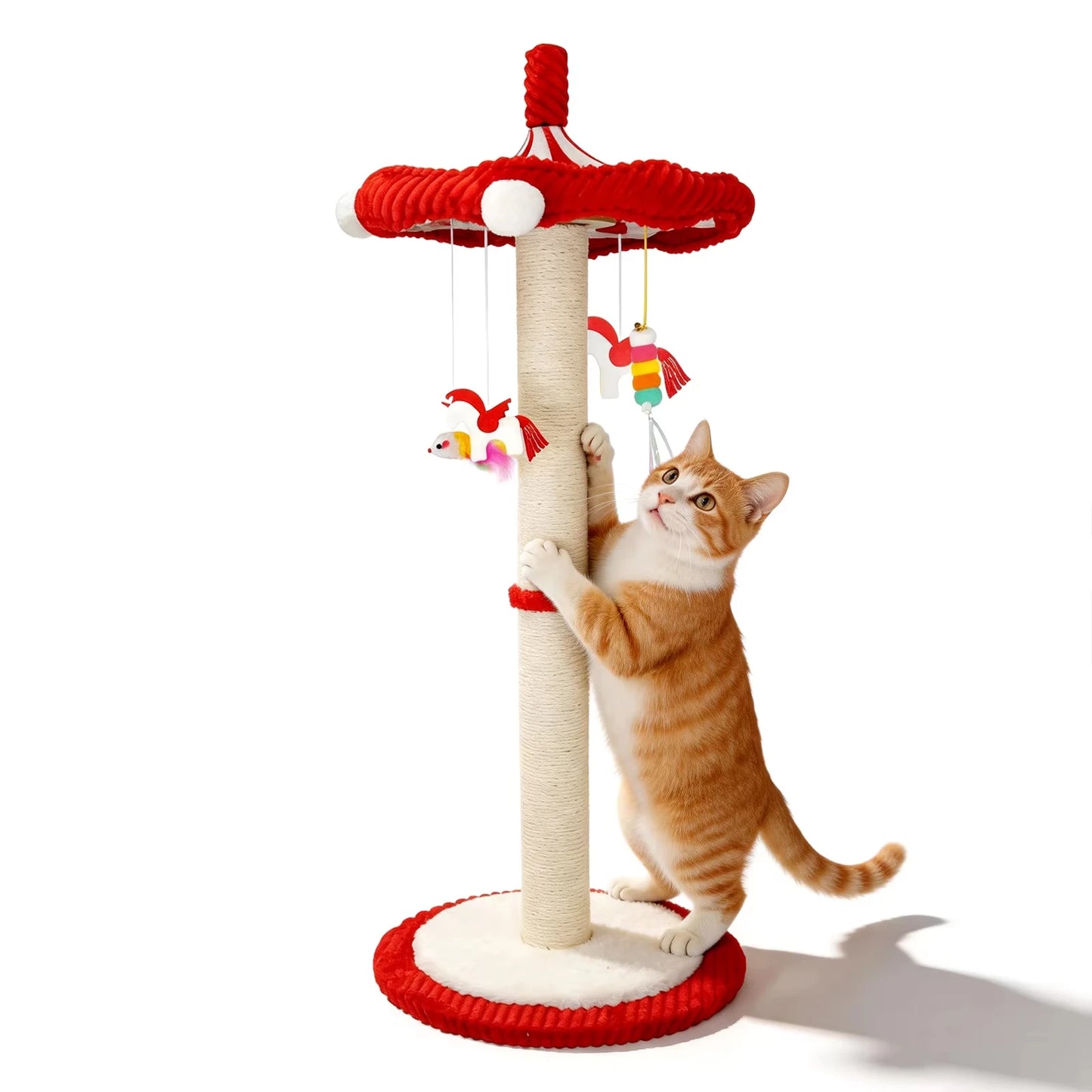 CWV Rotating Interactive Cat Scratching Post for Indoor Cats