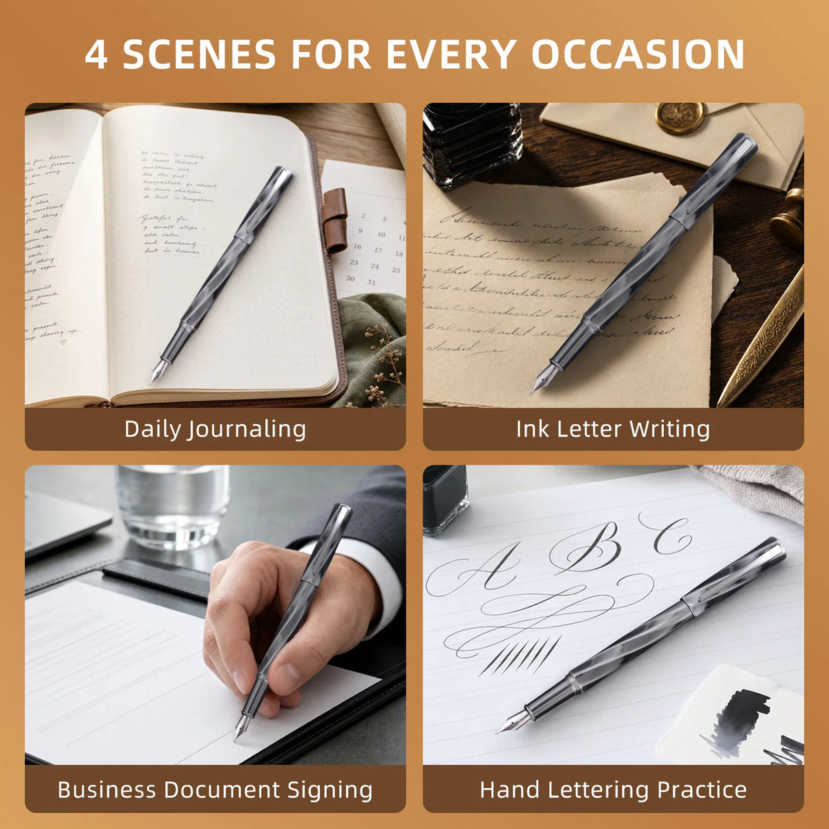 Hero E505A Fountain Pen Gift Set Featuring Elegant Metal Design