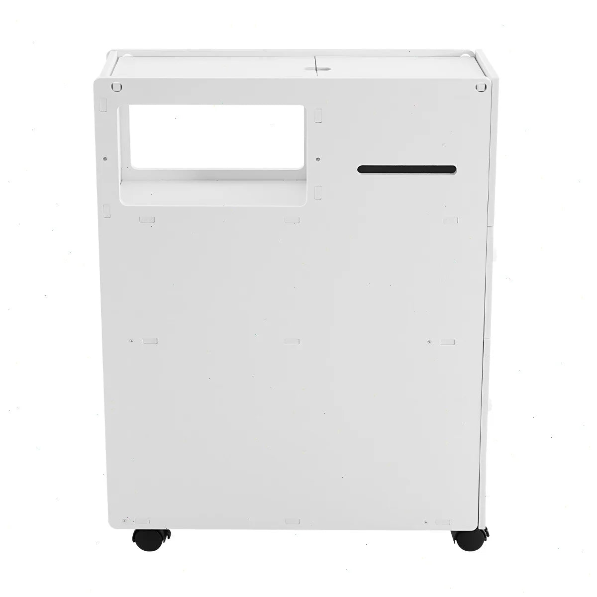 Bymaocar Narrow PVC Bathroom Storage Cabinet With Brakes