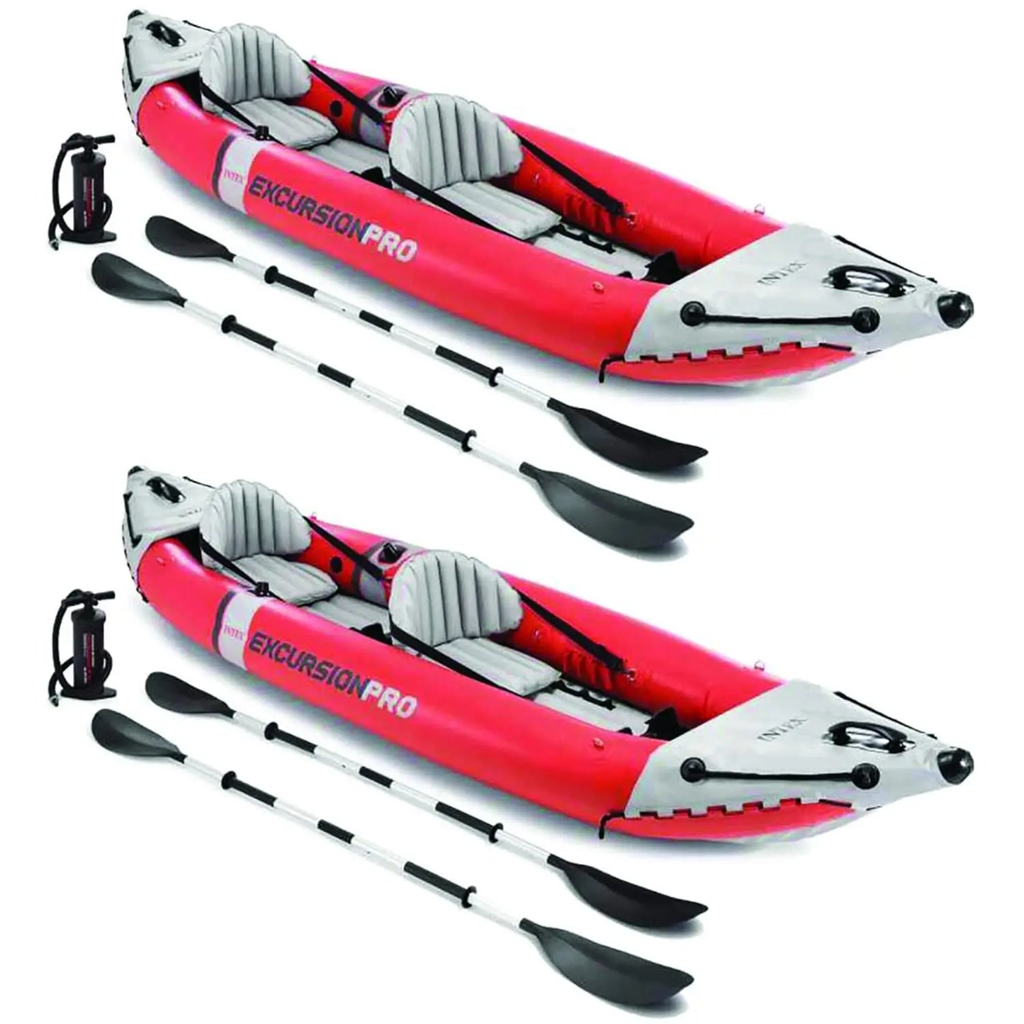Excursion Pro K2 Inflatable Kayak Set With Deluxe Paddles And Pump