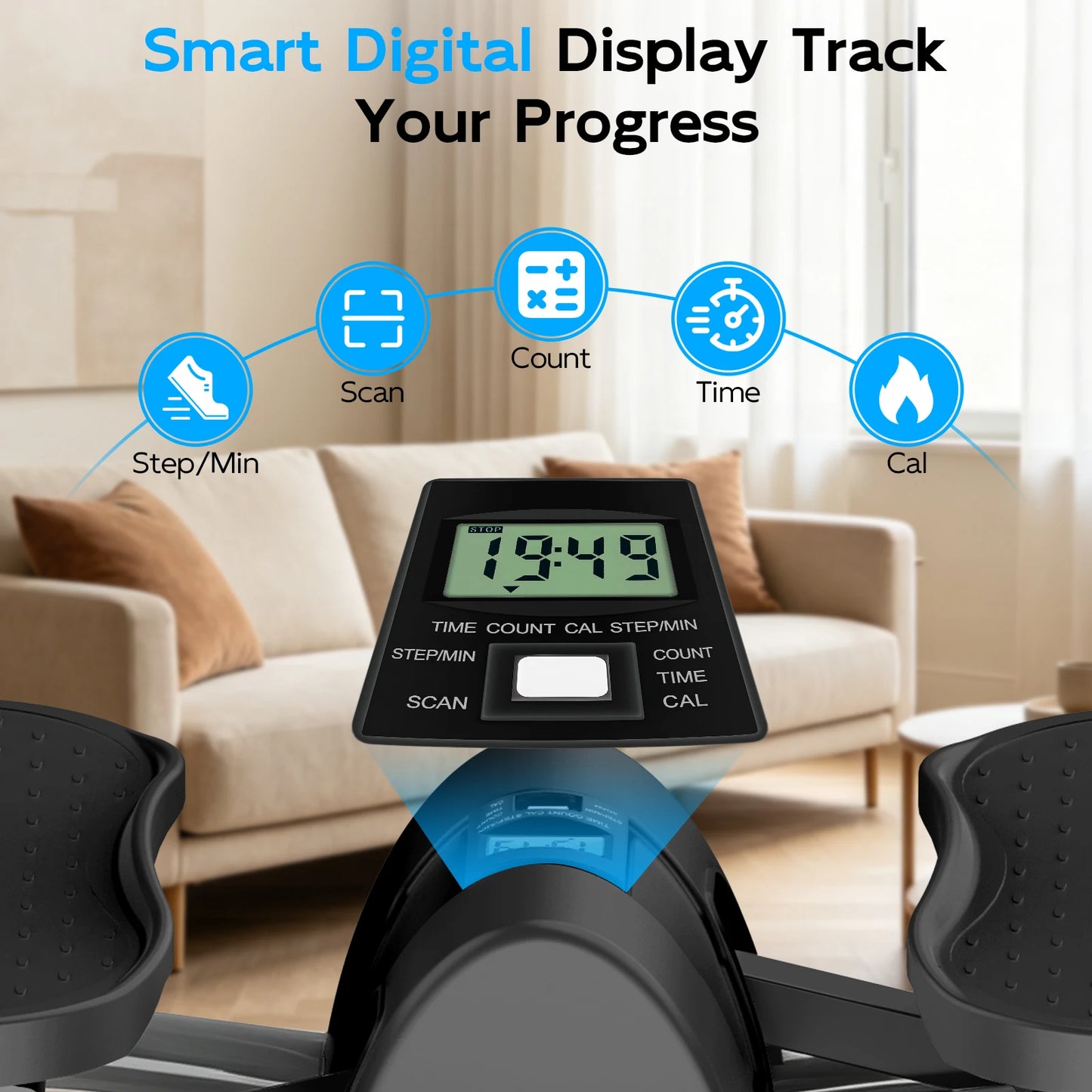 Swing Stepper Machine With Digital Display For Full Body Workout