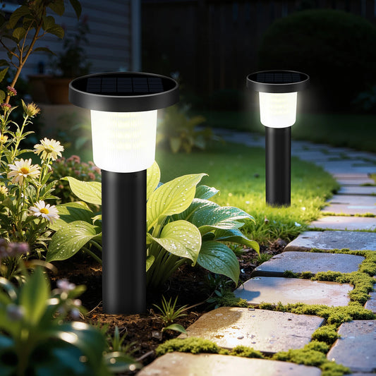Intelamp 2 Pack Solar Pathway Lights Outdoor Waterproof Garden