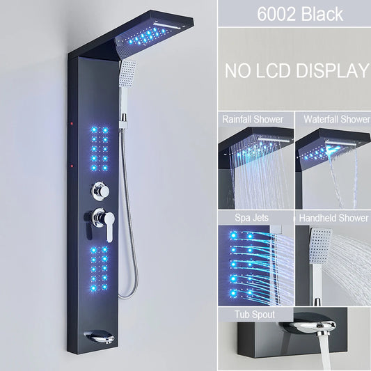 MYQualife LED Shower Panel With Waterfall Massage Jets