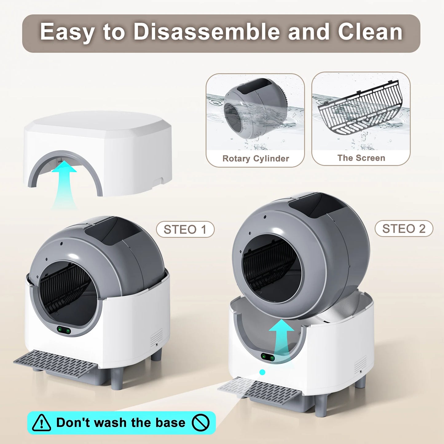 Ellenpent Automatic Self Cleaning Litter Box With App Control Sensor