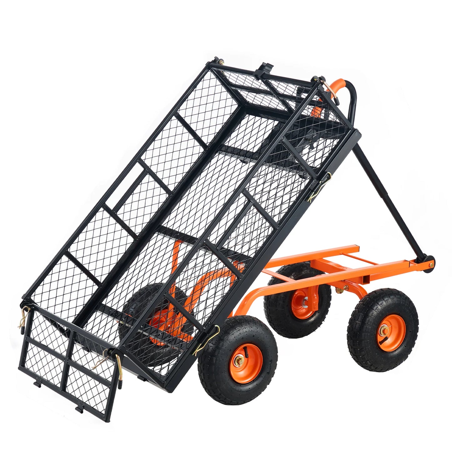 SucceBuy Garden Cart Sturdy Metal Utility Wagon 400 880 Capacity