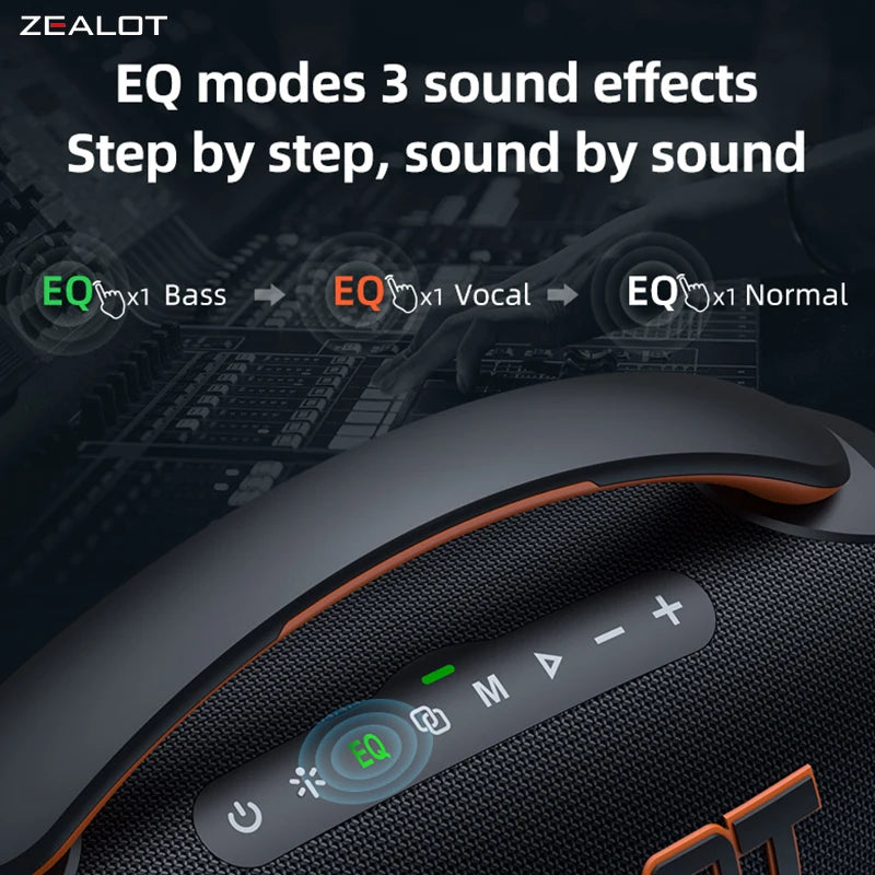 Zealot P12 60W Portable Bluetooth Speaker With IpX6 Waterproof Design