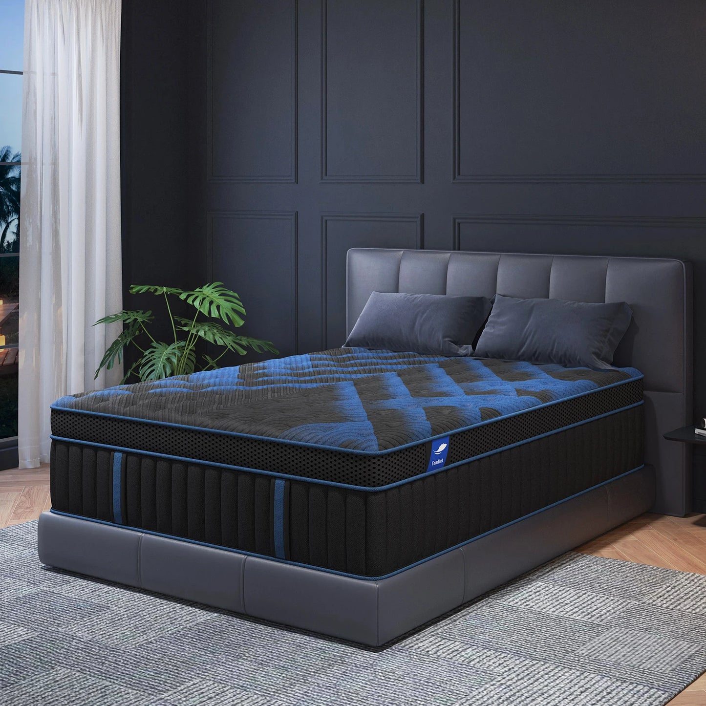Sweetlove Hybrid Memory Foam Mattress In A Box Euro Top Medium Firm Back Support
