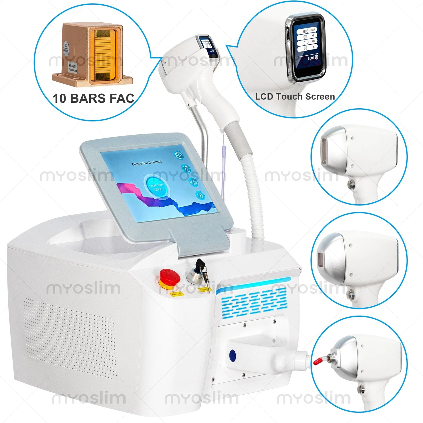 Myoslim FAC 4 Wavelength Hair Removal Device Ice Cooling