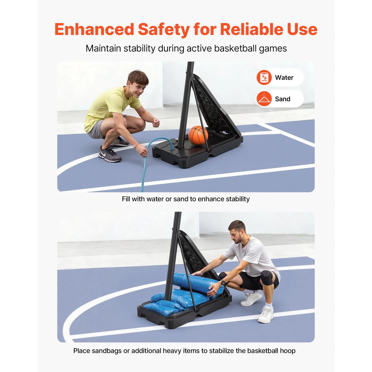 SucceBuy Portable Basketball Stand With Backboard For Outdoor Play