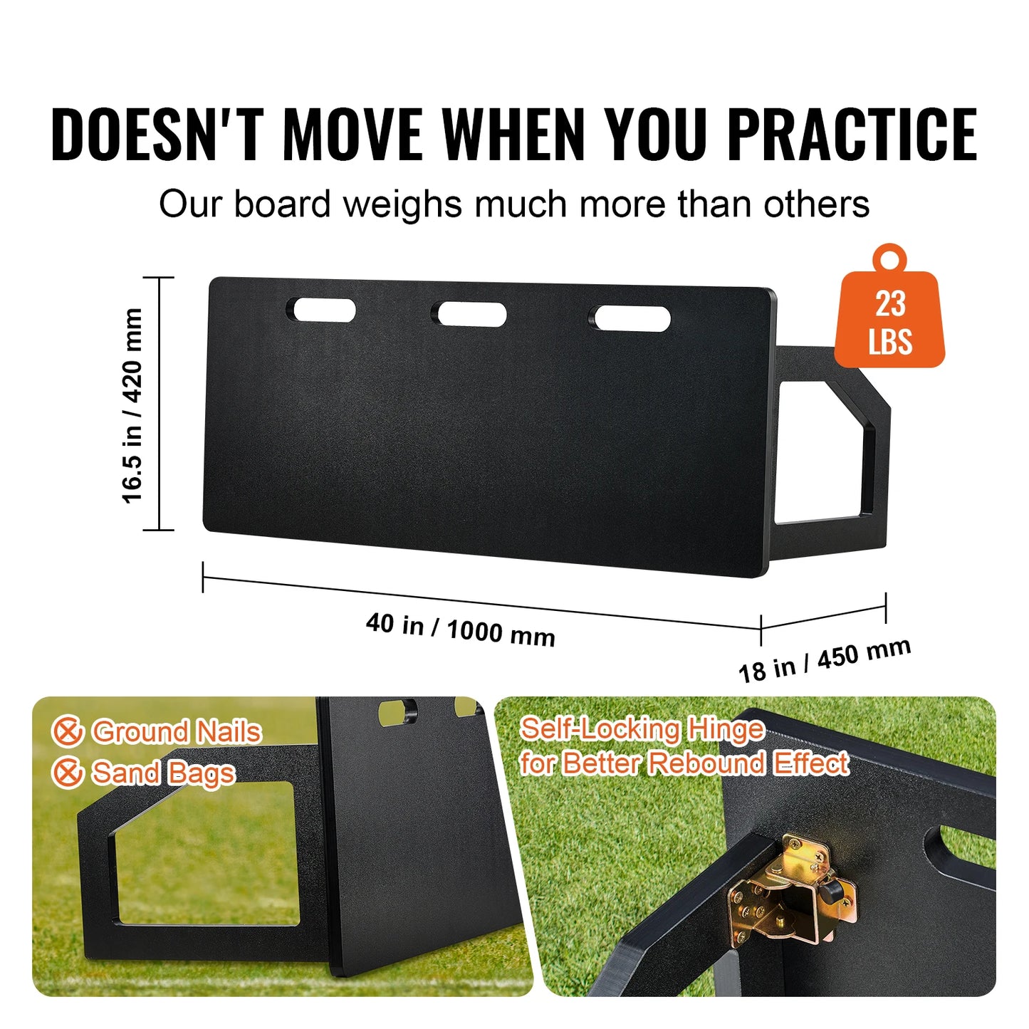 Soccer Rebounder Board Portable Wall With Foldable HDPE Kickback