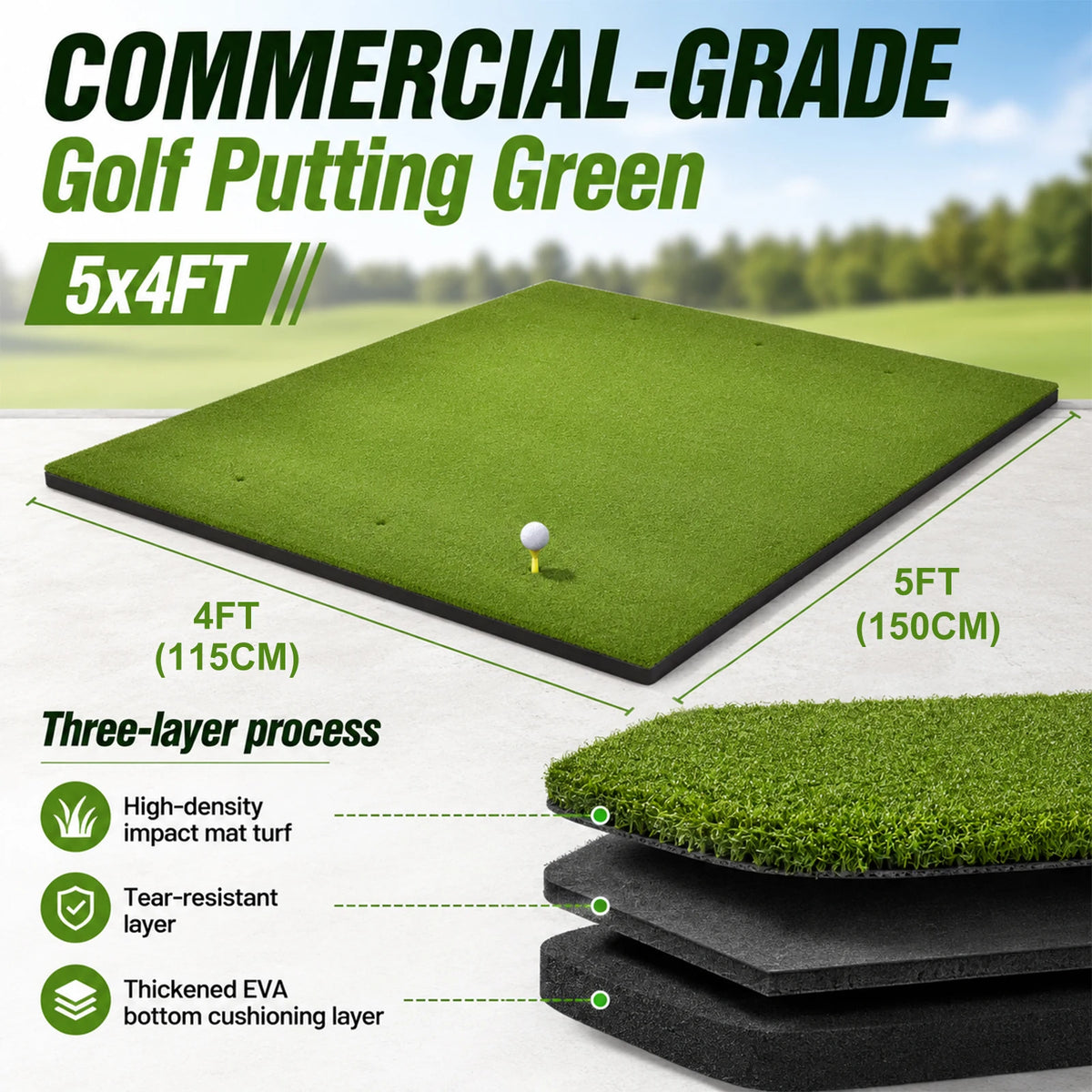 Professional Synthetic Golf Hitting Mat For Indoor Outdoor Training