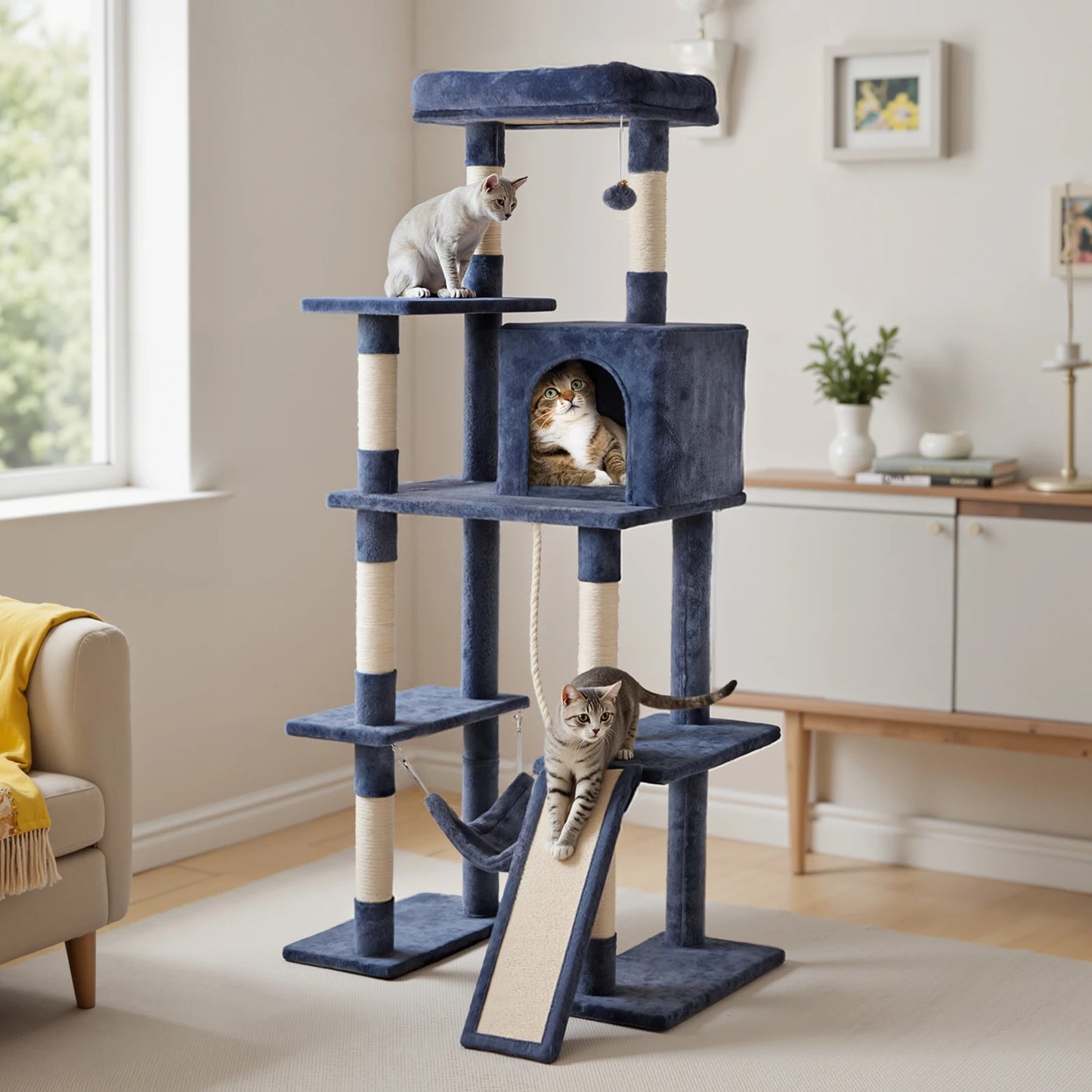 JHK Multi Level Cat Tree For Indoor Cats Scratching Posts